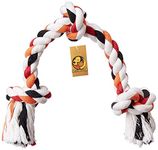 Foodie Puppies Cotton Dog Rope Toy for Aggressive Chewers, Tough Tug of War Large Dog Toys with Knots, Durable Cotton Rope Dog Chew Toy for Medium and Big Dogs- Washable (3 Knots Rope)