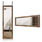 Sunix Wall Mirror, Rustic Full Length Mirror Wall Mount Mirror Door Mirror 48" x 14" Dressing Mirror with Rustic Wood Frame