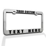 Custom Personalized License Plate Frame Your Text Here Stainless Steel Metal Car Tag Holder