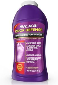 SILKA Odor Fighting Foot Powder & Shoe Deodorizer with Corn Starch Powder, Talc & Cooling Beads for Lasting Freshness, Absorbs Sweat & Excess Moisture, 6 Oz