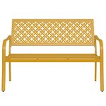 Grand patio Garden Bench, Outdoor Bench with 2-3 Seater, Rust Resistant, Stamped Pattern, Choice of Colours, Suitable for Indoor, Outdoor, Patio, Park (Yellow)