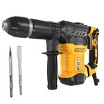 Groz Jcb Professional 1300W, 5 Kg Demolition Hammer,17Mm Hex Shank | 1300W Breaker Machine 3500Bpm & 18J Impact Energy | Jcb Electric Hammer Drill For Chipping, Chiseling,Light Demolition Work, Black