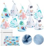 YSSPPOY 10 Pcs Coral Velvet Peepeeteepe Baby Boy with Storage Bag & Laundry Bag, Strong Water Absorption Pee Peep Teepee for Baby Boy, Reusable Pee Covers for New Parents Gift