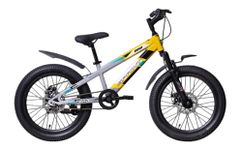 Hero Rush 20T Fat Tyre Bicycle for Kids (7-10 Years) | Double Disc Brakes | Newly Launched (Grey & Yellow)