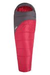 Mountain Warehouse Summit 300 Sleeping Bag - 3/4 Season, Insulated Mummy Shaped Bag - Best for Spring Summer, Camping, Trekking Dark Red Left Handed Zip - Regular Length (200cm)