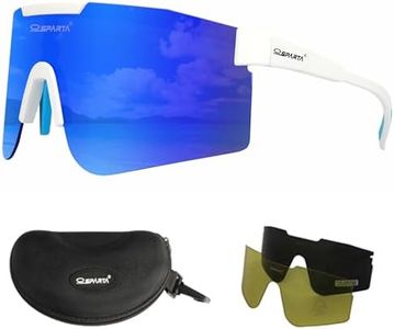 Cycling Glasses (5. Matte White Temple, Revo Blue Lens)