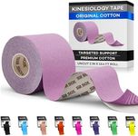 SB SOX Original Cotton Kinesiology Tape Roll – Best Latex Free Athletic Tape for Muscles/Joints – Waterproof, Stretchy, and Gentle on Skin (16ft) (Purple)