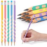 AUAUY 12Pcs HB Pencil Non-Slip, Multicolor Kids Writing Drawing Graphite Pencils with Eraser, HB Wooden Black Lead Pencils for Children Student Adults School Office Wedding Party(dark color pencil)