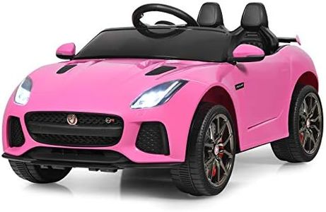 Costzon Ride on Car, 12V Licensed Jaguar F-Type SVR Battery Powered Ride on Toy w/Remote Control, Front/Rear Lights, MP3, Music, 3 Speeds, Spring Suspension, Electric Vehicle for Kids (Pink)