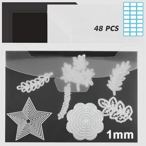 GcFoir 48 PCS Large Magnetic Sheets for Dies Storage 8.5 x 12 Inch Die Cut Storage Envelopes 1mm Magnetic Sheets & Die Storage Sleeves with Name Tab, Die Storage Set for Scrapbookers & Card-Makers