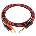 1/4 TS to Banana Plug,6.35mm TS Phono to Banana Plug Speaker Audio Cable,Gold-Plated 1/4 TS Male to Dual Banana Plugs OFC HiFi Speaker Wire for DJ Application, Mixer, Headphone Jack (5 Feet)