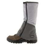 Kahtoola LEVAgaiter Tall GTX Gaiters, Waterproof GORE-TEX Shoe & Boot Protection for Mountaineering, Off-Trail Hiking in Mud, Snow & Ice - Dark Grey | Light Grey - Small