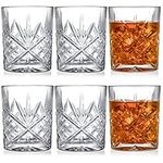 YOUEON Set of 6 Crystal Whiskey Glasses, 10 Oz Old Fashioned Glasses, Rocks Glasses, Bourbon Glasses, Rum Glasses, Scotch Glasses, Clear Drinking Glasses for Cocktails Tequila Rum Liquor Rye and More