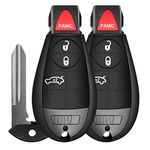 2X Keyless Entry Remote Keys Replacement fit for 2008-2012 Chrysler 300 for Chrysler Town & Country for Dodge Dart Durango Charger Challenger 433MHz (M3N5WY783X IYZC01C)