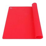 Non Stick, Double Thickness Silicone Pastry/Baking Mat Extra Large- for Heat Resistant Nonskid Placement Mat, Countertop Protector, Art and Craft Mat 60 × 40 cm (Red) (Red, 40×60)