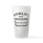 CafePress World's Most Awesome Son in Law Pint Glass, 16 oz. Drinking Glass