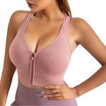 URPLITY Women Zip Front High Impact