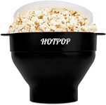 The Original Hotpop Microwave Popcorn Popper, Silicone Popcorn Maker, Collapsible Bowl Bpa Free and Dishwasher Safe - (Black)