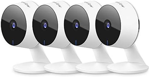 LaView Security Cameras 4pcs, Home Security Camera Indoor 1080P, Wi-Fi Cameras Wired for Pet, Motion Detection, Two-Way Audio, Night Vision, Phone App, Works with Alexa, iOS & Android & Web Access