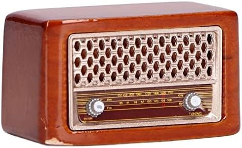 Muebles de Casa de MuñEcas, Radio de AleacióN de Madera Exquisita en Miniatura 1:12, Modelo de Radio en Miniatura Lindo Exquisito de Estilo CláSico, Accesorios de DecoracióN de Casa de MuñEcas