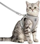 Anlitent Soft Mesh No Pull Cat Harness and Lead Set for Walking, Escape Proof Kitten Vest Harnesses for Small Dogs/Cats/Animals Rabbit, Cool Cat Dog Collar with Leash (Grey, Small)