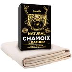 inedit Chamois Leathers For Cars - Chamois Leather - Extra Large 2800 cm² (70x40cm) Professionnal Natural Ultra Absorbent Sheep Skin For Cars And Every Surfaces