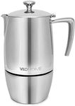 VeoHome Stovetop Espresso Coffee Maker - 10 Cups 500ml Multi-Stove Stainless Steel Induction Moka Pot - Unbreakable and Dishwasher-Safe Italian Style Caffe Machine