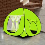 SILVER SHINE Foldable Kids Play Tent House | Pop-Up Playhouse for Boys & Girls (Up to 10 Years) | Multi-Purpose Indoor & Outdoor Tent with Mosquito Net | Fun & Colorful Green Theme