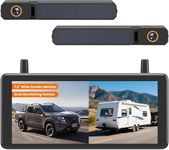 AUTO-VOX Solar Wireless Backup 2 Cameras: 2-Min DIY Install, Dual Channel Stable Signal DVR Monitor, 7.2" 1080P Super Night Vision, IP69K Waterproof Back Up Camera for Cars, Truck, Trailer, SUV, Van