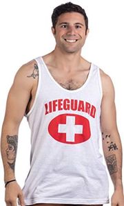 Lifeguard | White Adult Unisex Lifeguarding Fitted Unisex Men Women Tank Top, White, Small