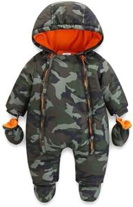 JiAmy Baby Hooded Romper Snowsuit with Gloves Booties Winter Outfits 3-6 Months