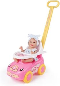 BABESIDE Doll Accessories Baby Doll Stroller for 12-15 Inch Small Dolls, Doll Carriage Doll Pram, Suitable for 12 13 14 15 Inch Dolls, Pink and Yellow (Doll Not Included