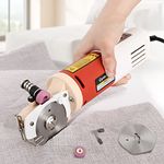 CGOLDENWALL Electric Rotary Fabric Cutter Portable Octagonal Knife Cloth Cutting Machine 65mm Blade Cloth Scissors for Cutting 22mm Thickness of Cloth Fabric Leather Wool with High Power Motor 110V