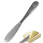 LAH KITCHEN BUTTER SPREADER KNIFE STAINLESS STEEL | 3 in 1 Multifunction Butter Knife Curler Grater | Extra Wide Professional Butter Knife