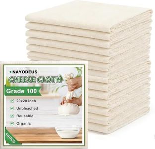 16PCS Reusable Cheese Cloths, Organic Cotton Cheese Cloths 20x20 inches, Suitable For Filtering, With Edges, Cheese-Making, Juicing, Baking and Turkey Cooking.