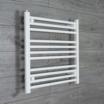 companyblue 700mm wide x 600mm high Heated Towel Rail Straight Flat White Bathroom Warmer Radiator Rack Central Heating