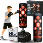 Senshi Japan Children's SOLID 4ft Free Standing Punch Boxing Bag, Junior Boxing Pro, Durable, Versatile, And Fun, Anti Sliding Design