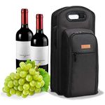 ALLCAMP 9 Piece Wine Travel Bag and Insulated Wine Carrier Tote Carrying Cooler Bag with Handle Great Gift for Wine Lover