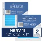 MEDIFY PRO 12x12x1 Filter - MERV 11 - E11 Media - Air Cleaning - Pleated HVAC AC Furnace Air Filters Replacement - (MERV 11, 2-Pack)