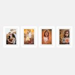 Amazon Brand - Solimo Set of 4 White Photo Frames With Mount Paper (6 X 8 Inch - 4 )