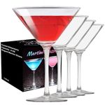 PARACITY Martini Glasses Set of 4, Crystal Coupe Glasses, Crystal Martini Glasses for Cocktails, Martinis, Margaritas, Parties (8OZ/240ML)