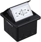 WEBANG Pop Up Floor Outlet Covers Box with 15 Amp Stainless Steel GFCI Tamper Resistant Rceptacle Outlet, ETL Listed, Black