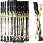 Soeos Disposable Bamboo Chopsticks (Approx. 50 Sets), UV Treated Premium Chopsticks Disposable Individually Wrapped, Wooden Chopsticks Best for Japanese Sushi & Asian Dishes