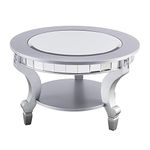 SEI Furniture Lindsay Glam Mirrored Round, Coffee Table, Silver