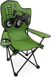 Black Sierra Camping Chair for Kids Ages 3-10, Children's Beach Chair with Cup Holder, Folding Child Lawn Chair with Carry Bag, Portable Chair for Travel Supports 150 Lbs.