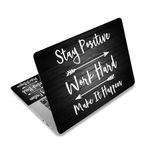 AIMSA Laptop Notebook Skin Sticker Decal, 12/13/13.3/14/15/15.4/15.6 inch Laptop Universal Cover, Scratch Resistant Laptop Art Decal Protector, Stay Positive Black