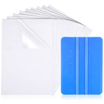 9 Sheets Windshield Sticker Applicator and Blue Plastic Hand Applicator Squeegee Static Cling Window Film Clear Car Window Stickers 4 x 6 Inches Automotive Decals, Easy to Remove and Reapply