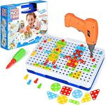 TI-TOO 3D Take Apart Toy for Kids Puzzle Constructions Toys for 3 4 5 Years Old Boys Creative Puzzles Assembly DIY Toy Construction Building Toy Kit Drill Puzzle Toy Play Set with Storage Box