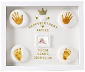 Nifyto Baby Handprint Footprint Ornament Keepsake Kit, Baby Nursery Memory Art Kit, Xmas Gifts, Precious Moment for Newborn,Baby Boy/Girl, Personalized Baby Prints(White)