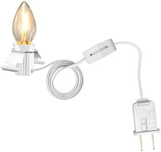 Pymga Accessory Cord with 1 LED Light Bulbs, C7 Cord Clip Lights with Spare FuseCord and Female Plug for Halloween Christmas Village Craft Decoration Village House Pumpkin Lights Decoration